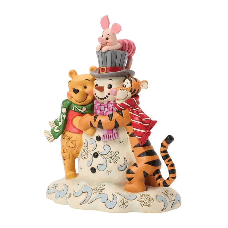 Disney Traditions A Chilly Creation (Pooh and Friends Hugging Snowman) Figurine by Jim Shore
