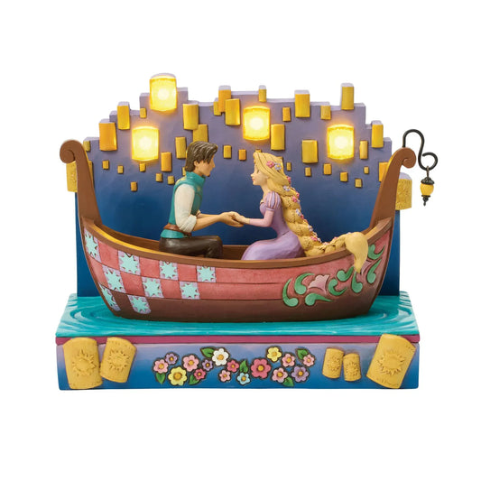 Disney Traditions A Dream Come True (Tangled Boat with LED Lanterns) Figurine By Jim Shore 6016897
