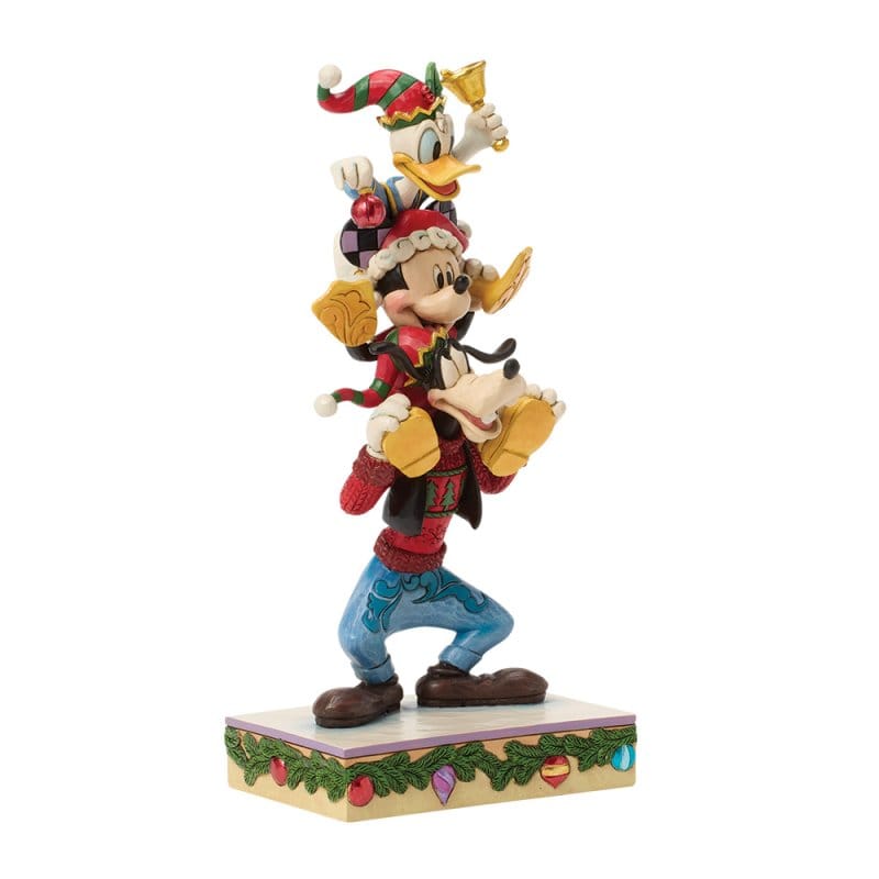 Disney Traditions A Holiday Pile Up (Mickey, Donald and Goofy Stacked) Figurine By Jim Shore 6018706