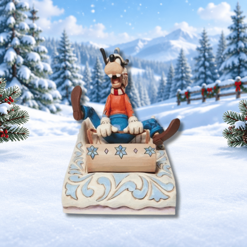 Disney Traditions A Wild Ride - Goofy Sledding Figurine 6008974