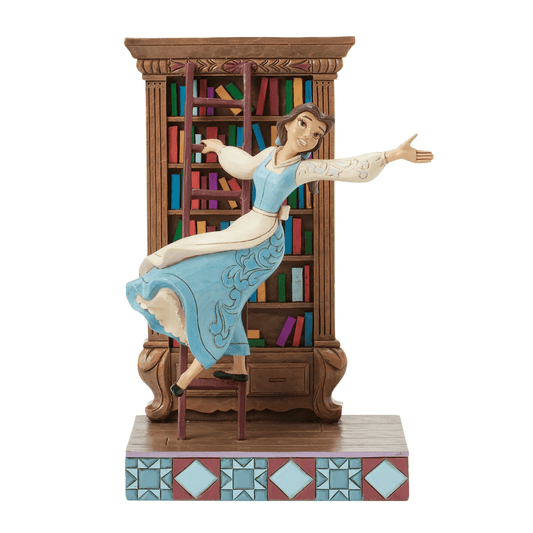 Disney Traditions A World of Books (Belle on bookcase) Figurine By Jim Shore 6016894 Disney Traditions A World of Books (Belle on bookcase) Figurine By Jim Shore 6016894