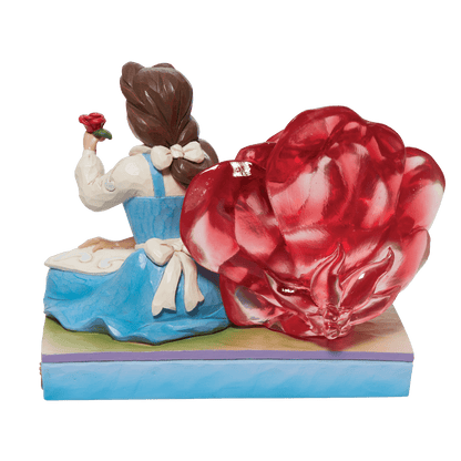 Disney Traditions Belle with Clear Resin Rose Figurine By Jim Shore 6011924