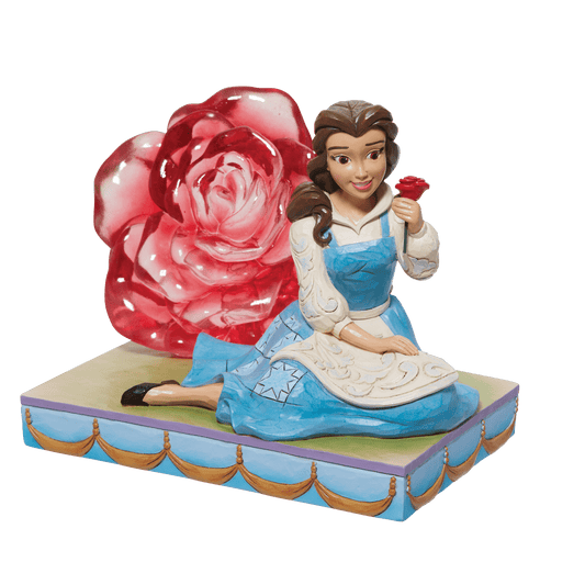 Disney Traditions Belle with Clear Resin Rose Figurine By Jim Shore 6011924