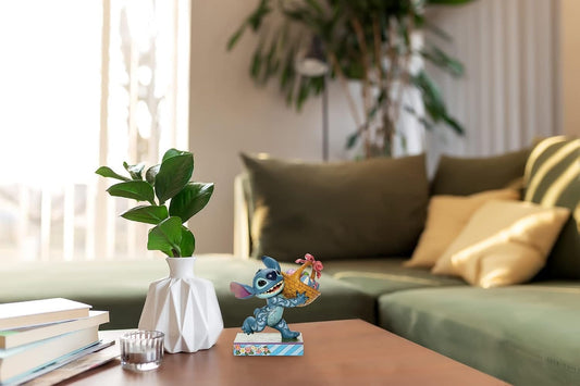 Disney Traditions Bizarre Bunny - Stitch Running off with Easter Basket Figurine by Jim Shore