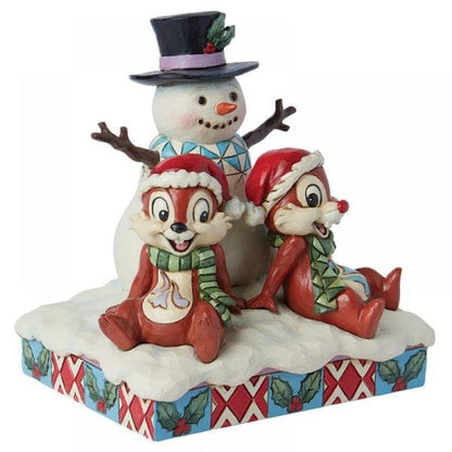 Disney Traditions Chip ‘n’ Dale with Snowman Figurine by Jim Shore 6015006
