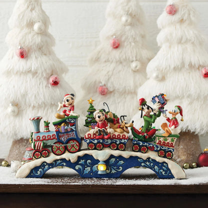 Disney Traditions Christmas Cheer On Track (Mickey & Friends LED Musical Train) Figurine By Jim Shore 6014996