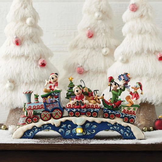 Disney Traditions Christmas Cheer On Track (Mickey & Friends LED Musical Train) Figurine By Jim Shore 6014996