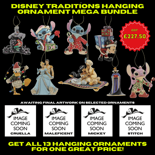 Disney Traditions Christmas Hanging Ornament Bundle - 13 Figurines