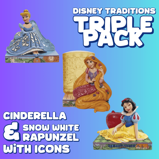 Disney Traditions Cinderella, Rapunzel & Snow White with Icons Triple Pack