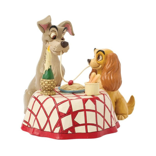 Disney Traditions Dinner for Two Lady & the Tramp Spaghetti Figurine By Jim Shore