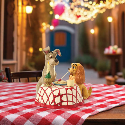 Disney Traditions Dinner for Two Lady & the Tramp Spaghetti Figurine By Jim Shore