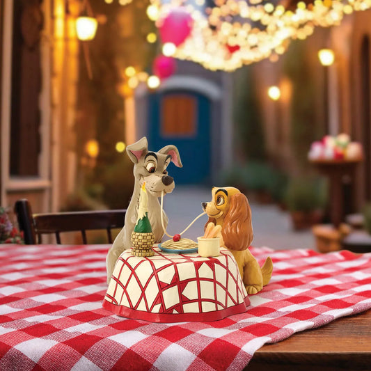 Disney Traditions Dinner for Two Lady & the Tramp Spaghetti Figurine By Jim Shore