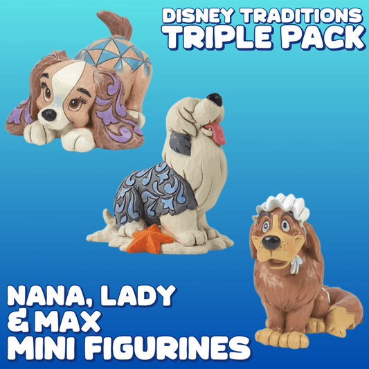 Disney Traditions Dog Mini Figurines Triple Pack (Nana, Lady & Max)