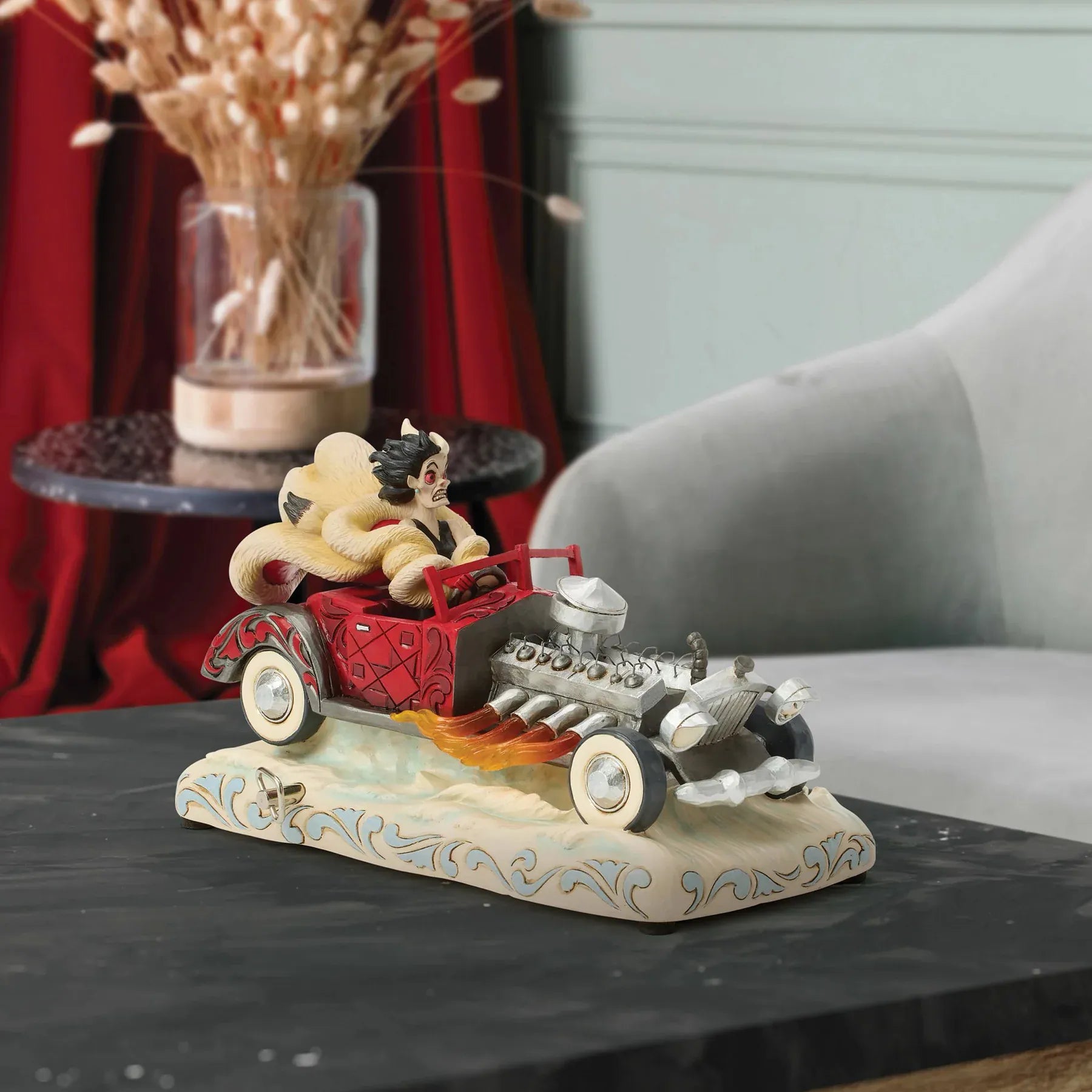 Disney Traditions Driving De Vil-ishly Cruella in Musical Car Figurine By Jim Shore
