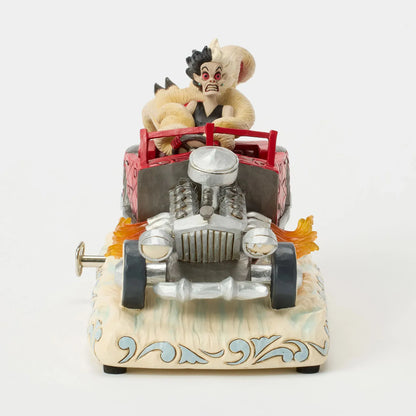 Disney Traditions Driving De Vil-ishly Cruella in Musical Car Figurine By Jim Shore
