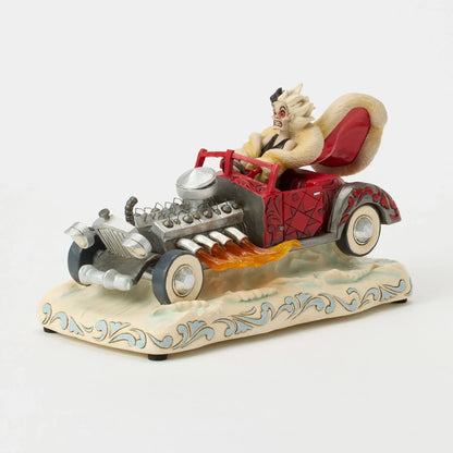 Disney Traditions Driving De Vil-ishly Cruella in Musical Car Figurine By Jim Shore