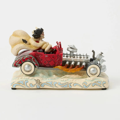Disney Traditions Driving De Vil-ishly Cruella in Musical Car Figurine By Jim Shore