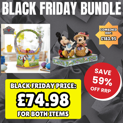 Disney Traditions Easter Figurines Duo - Snow White Basket and Mickey & Minnie Easter Artistry