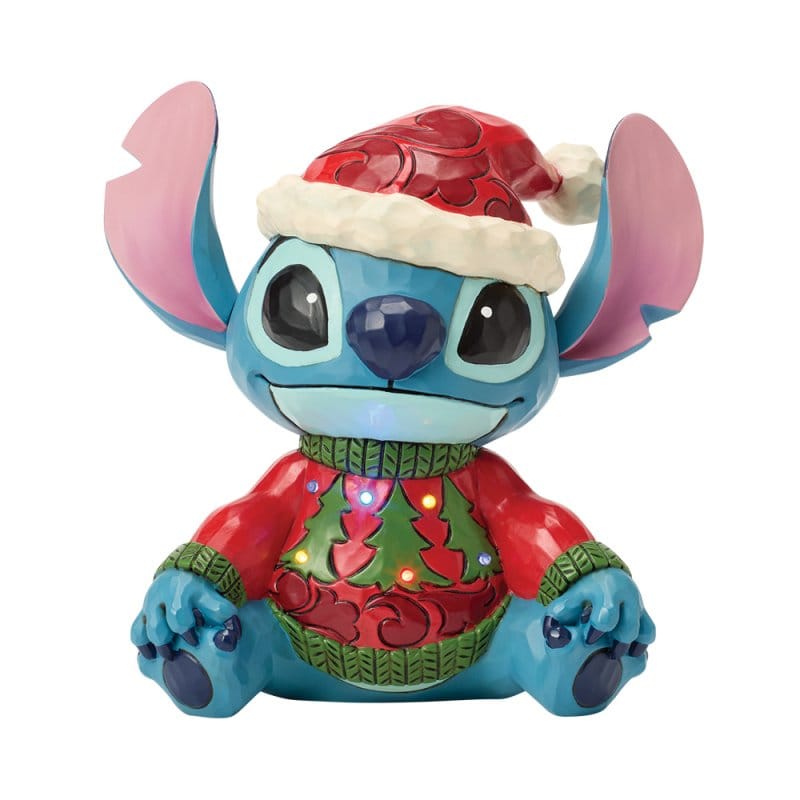 Disney Traditions Feeling Jolly and a Little Naughty (Stitch Sweater LED) Figurine by Jim Shore