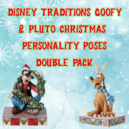 Disney Traditions Goofy & Pluto Christmas Double Pack by Jim Shore 6015011