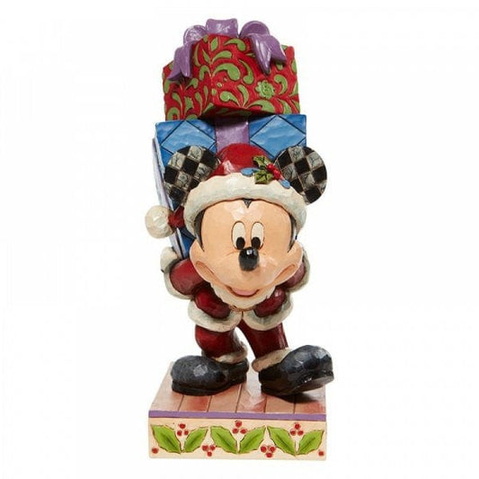 Disney Traditions Here Comes Old St. Mick - Mickey Carrying Gifts Figurine 6008978