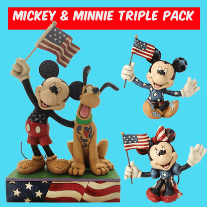 Disney Traditions Mickey & Minnie Patriotic Triple Pack
