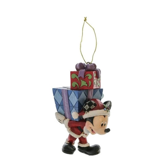 Disney Traditions Mickey With Gifts On His Back Hanging Ornament By Jim Shore 6017547