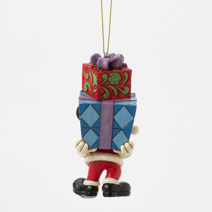 Disney Traditions Mickey With Gifts On His Back Hanging Ornament By Jim Shore 6017547