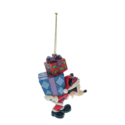 Disney Traditions Mickey With Gifts On His Back Hanging Ornament By Jim Shore 6017547