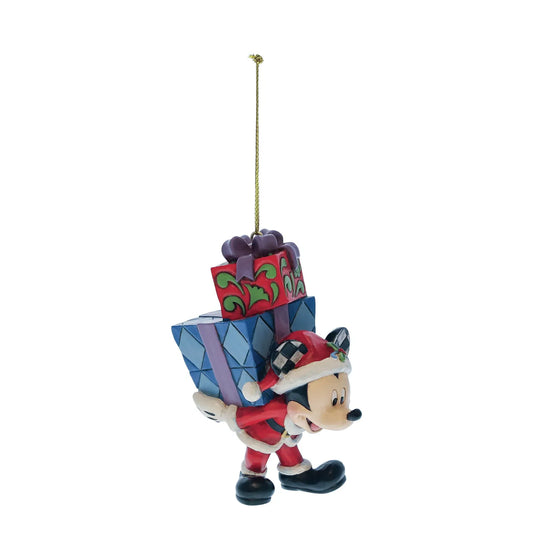Disney Traditions Mickey With Gifts On His Back Hanging Ornament By Jim Shore 6017547