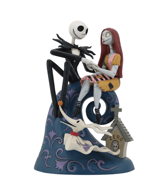Disney Traditions Nightmare Before Christmas, Jack, Sally, Zero and his Gravestone Figurine By Jim Shore 6013054