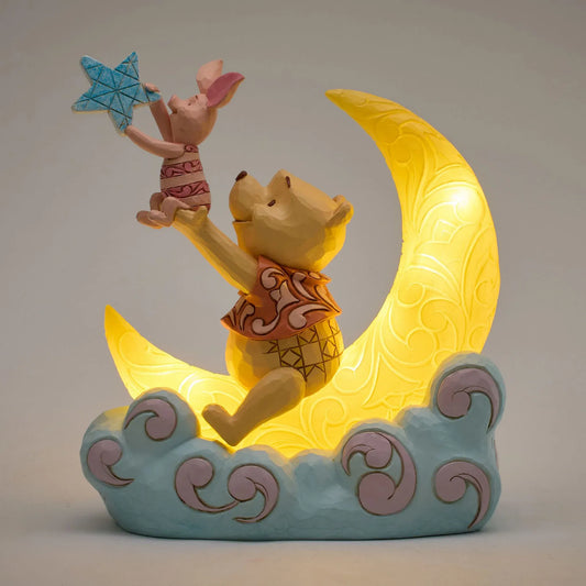 Disney Traditions Pooh and Piglet LED Moon Figurine by Jim Shore