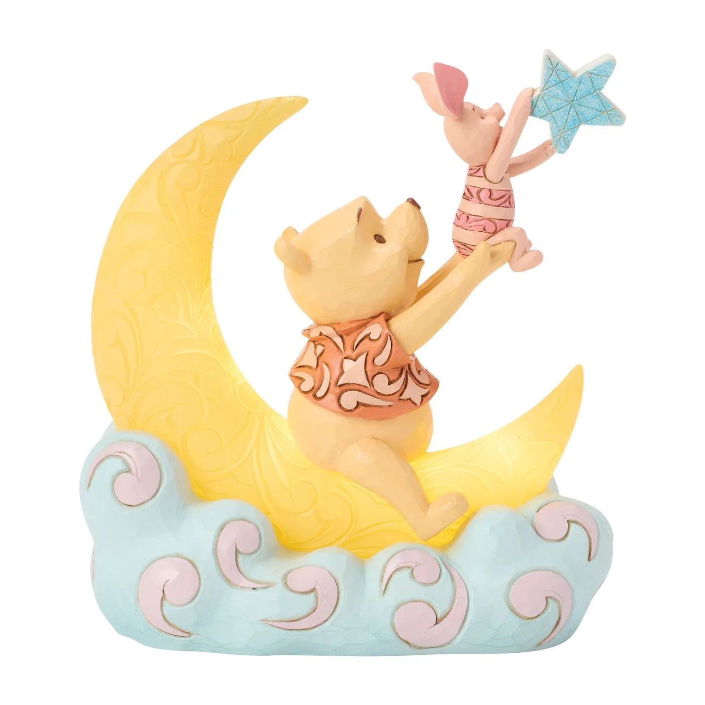Disney Traditions Pooh and Piglet LED Moon Figurine by Jim Shore