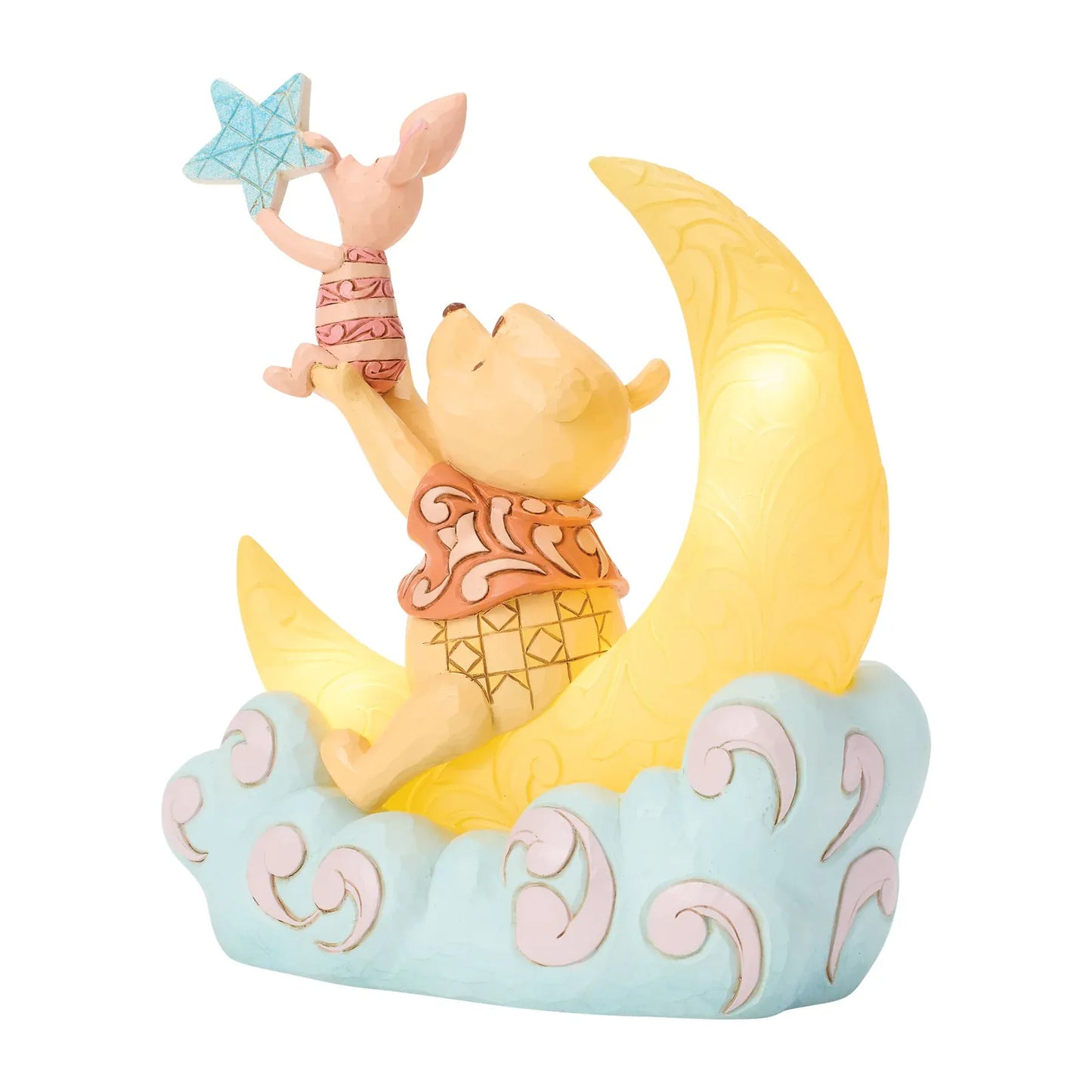 Disney Traditions Pooh and Piglet LED Moon Figurine by Jim Shore