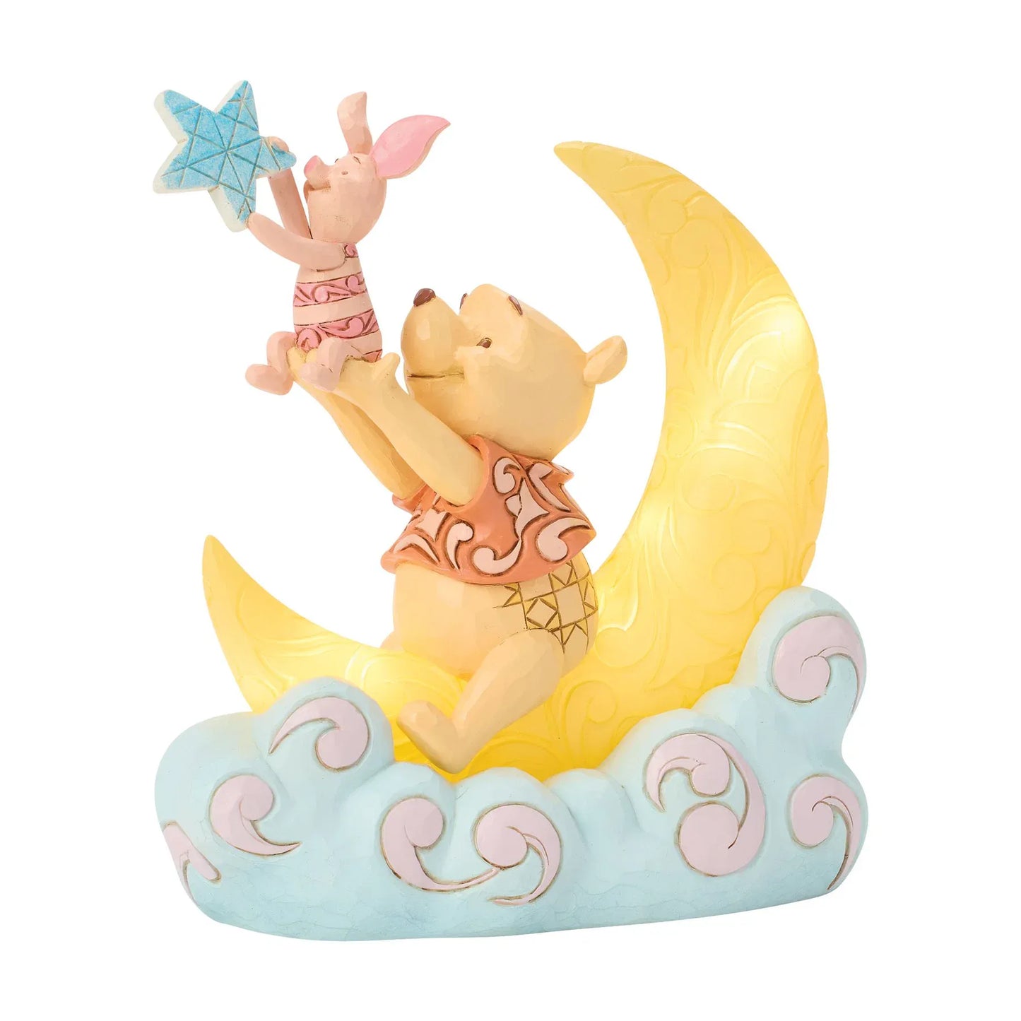 Disney Traditions Pooh and Piglet LED Moon Figurine by Jim Shore