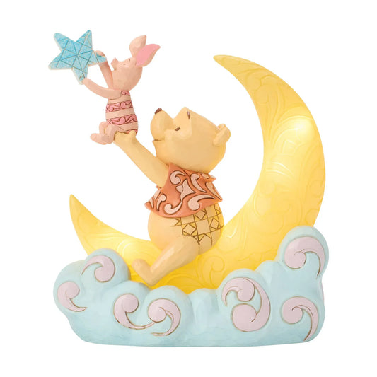 Disney Traditions Pooh and Piglet LED Moon Figurine by Jim Shore