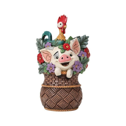 Disney Traditions Pua And Hei Hei Flower Basket Moana Figurine by Jim Shore