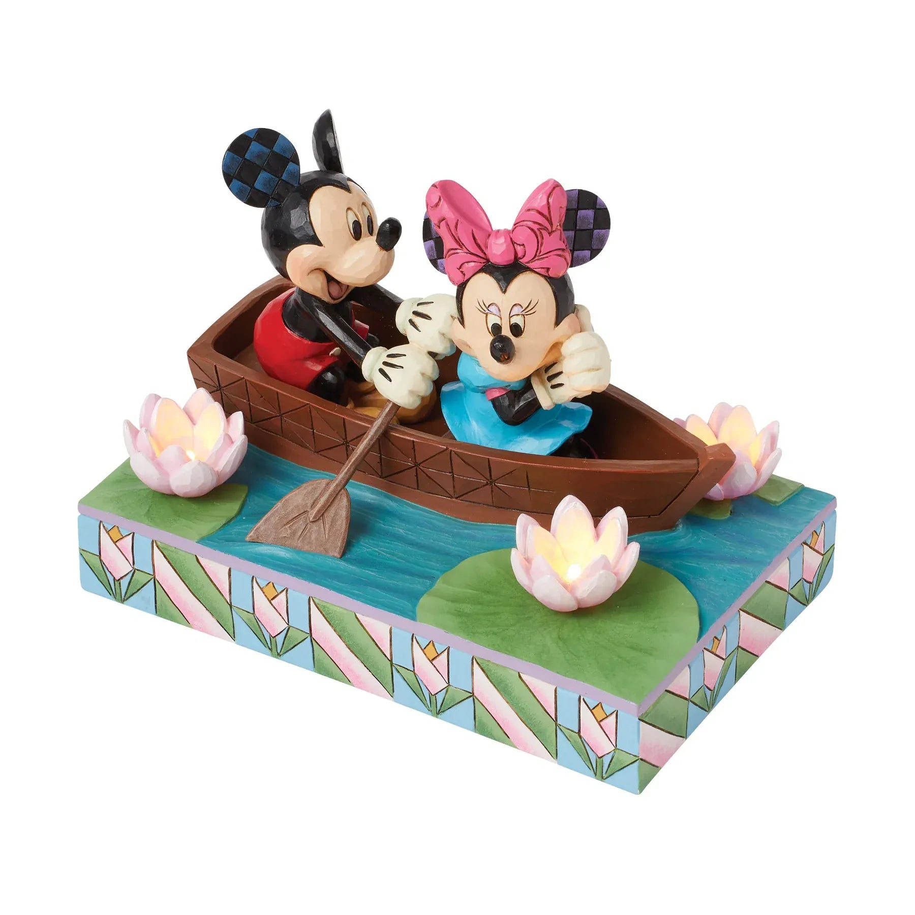 Disney Traditions Row-mance is in the Air (Mickey & Minnie in a Rowboat Light- Up Figurine) By Jim Shore 6016328