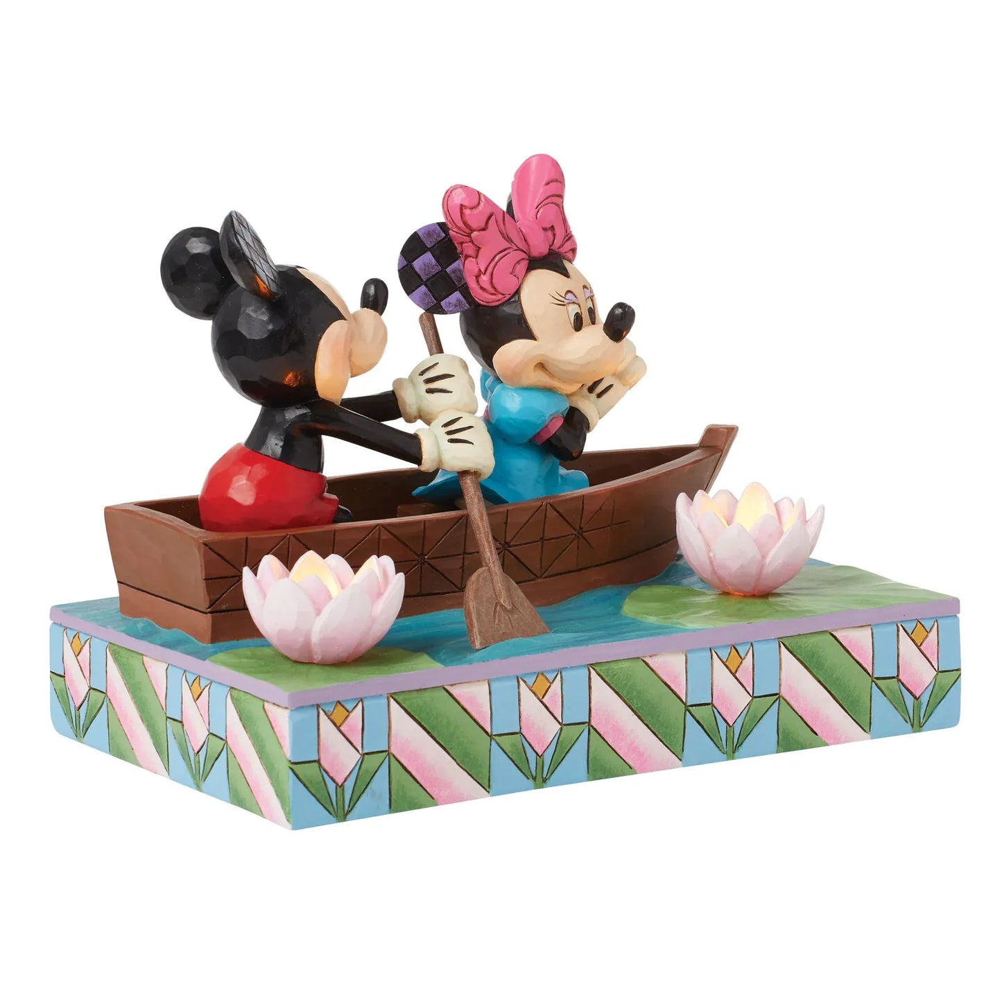 Disney Traditions Row-mance is in the Air (Mickey & Minnie in a Rowboat Light- Up Figurine) By Jim Shore 6016328