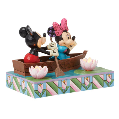 Disney Traditions Row-mance is in the Air (Mickey & Minnie in a Rowboat Light- Up Figurine) By Jim Shore 6016328