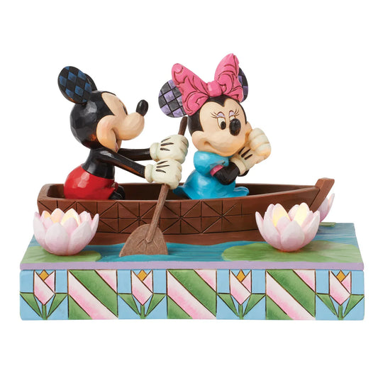Disney Traditions Row-mance is in the Air (Mickey & Minnie in a Rowboat Light- Up Figurine) By Jim Shore 6016328