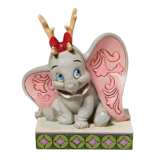 Disney Traditions Santa's Cheerful Helper - Flying Dumbo as a Reindeer Figurine 6008985