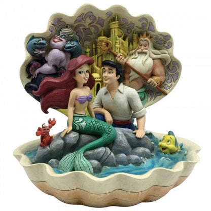 Disney Traditions Seashell Scenario - The Little Mermaid Shell Scene Figurine 6005956