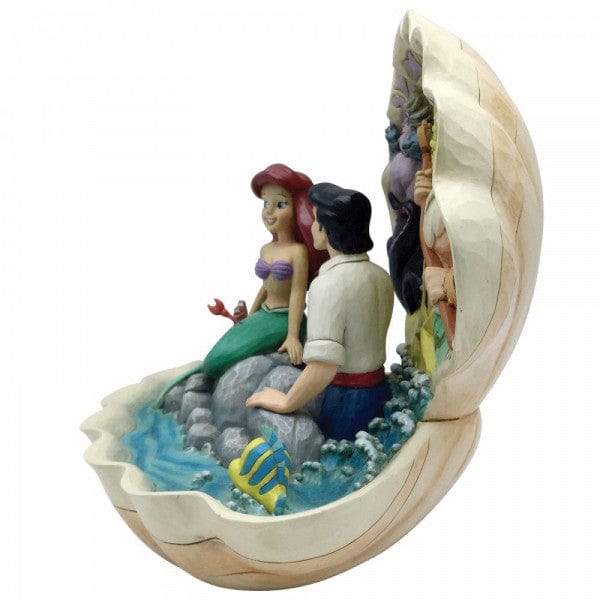 Disney Traditions Seashell Scenario - The Little Mermaid Shell Scene Figurine 6005956