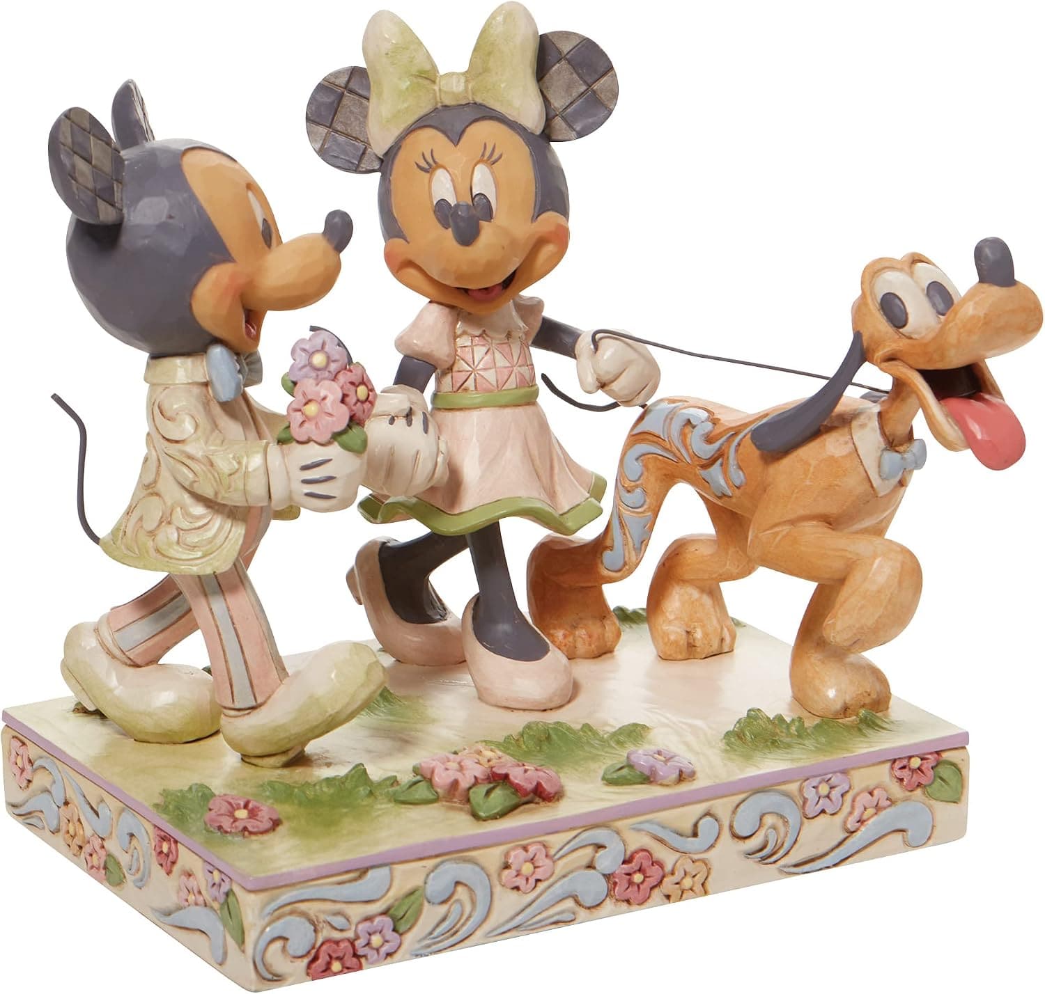 Disney Traditions Springtime Stroll Mickey, Minnie and Pluto Figurine By Jim Shore 6010101