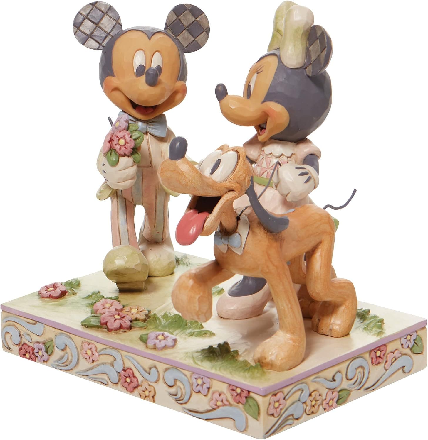 Disney Traditions Springtime Stroll Mickey, Minnie and Pluto Figurine By Jim Shore 6010101