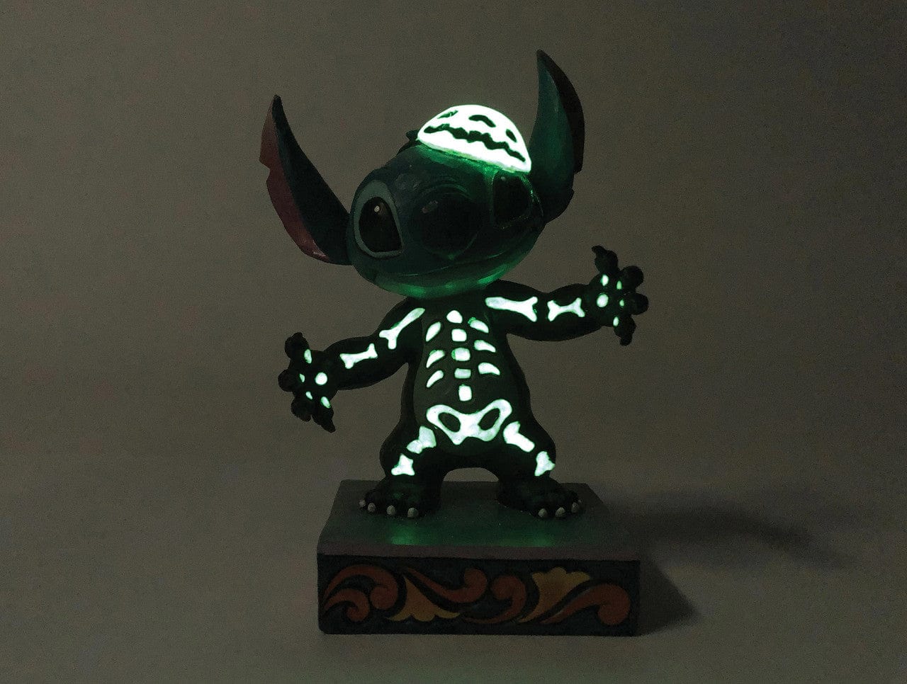Disney Traditions Stitch Glow in the Dark Skeleton Figurine By Jim Shore 6013053