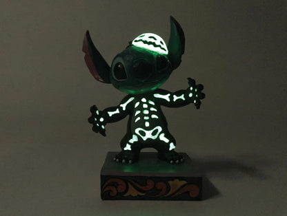 Disney Traditions Stitch Glow in the Dark Skeleton Figurine By Jim Shore 6013053