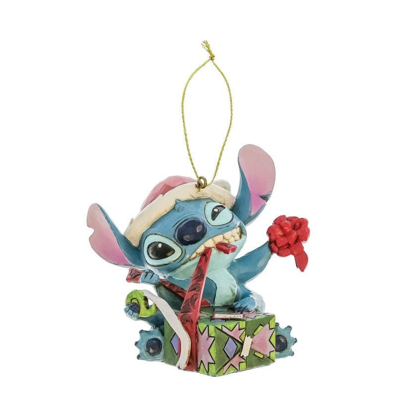 Disney Traditions Stitch Unwrapping Christmas Gift Hanging Ornament By Jim Shore 6017545