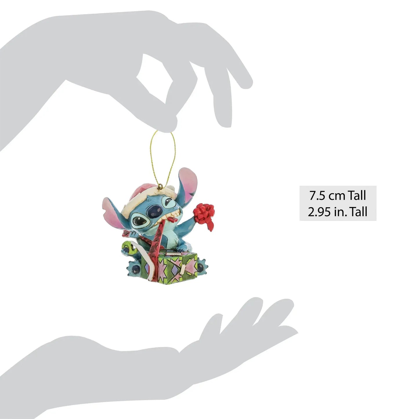 Disney Traditions Stitch Unwrapping Christmas Gift Hanging Ornament By Jim Shore 6017545